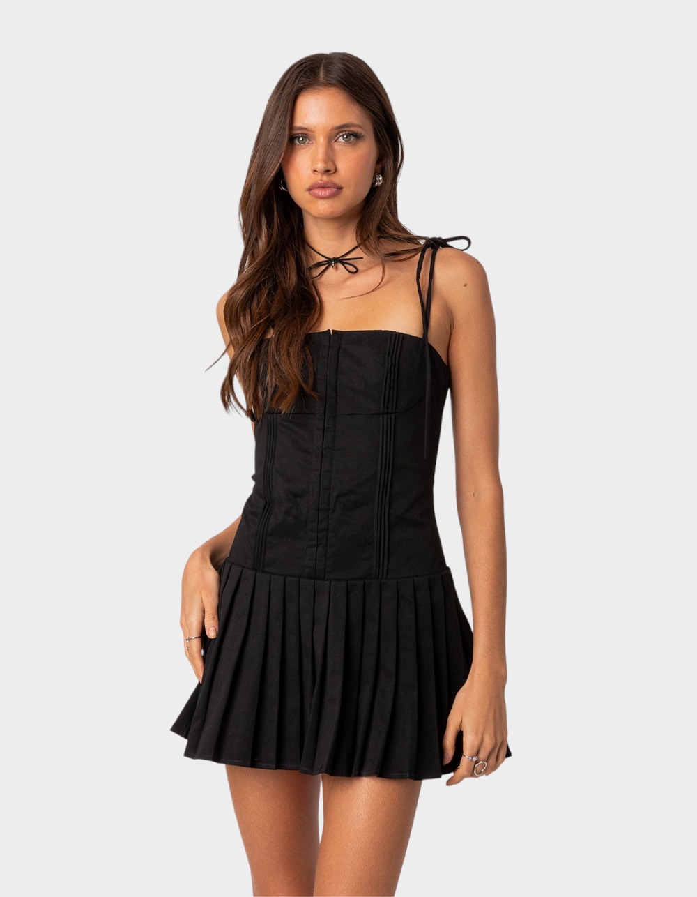 Pleated Corset Mini Dress