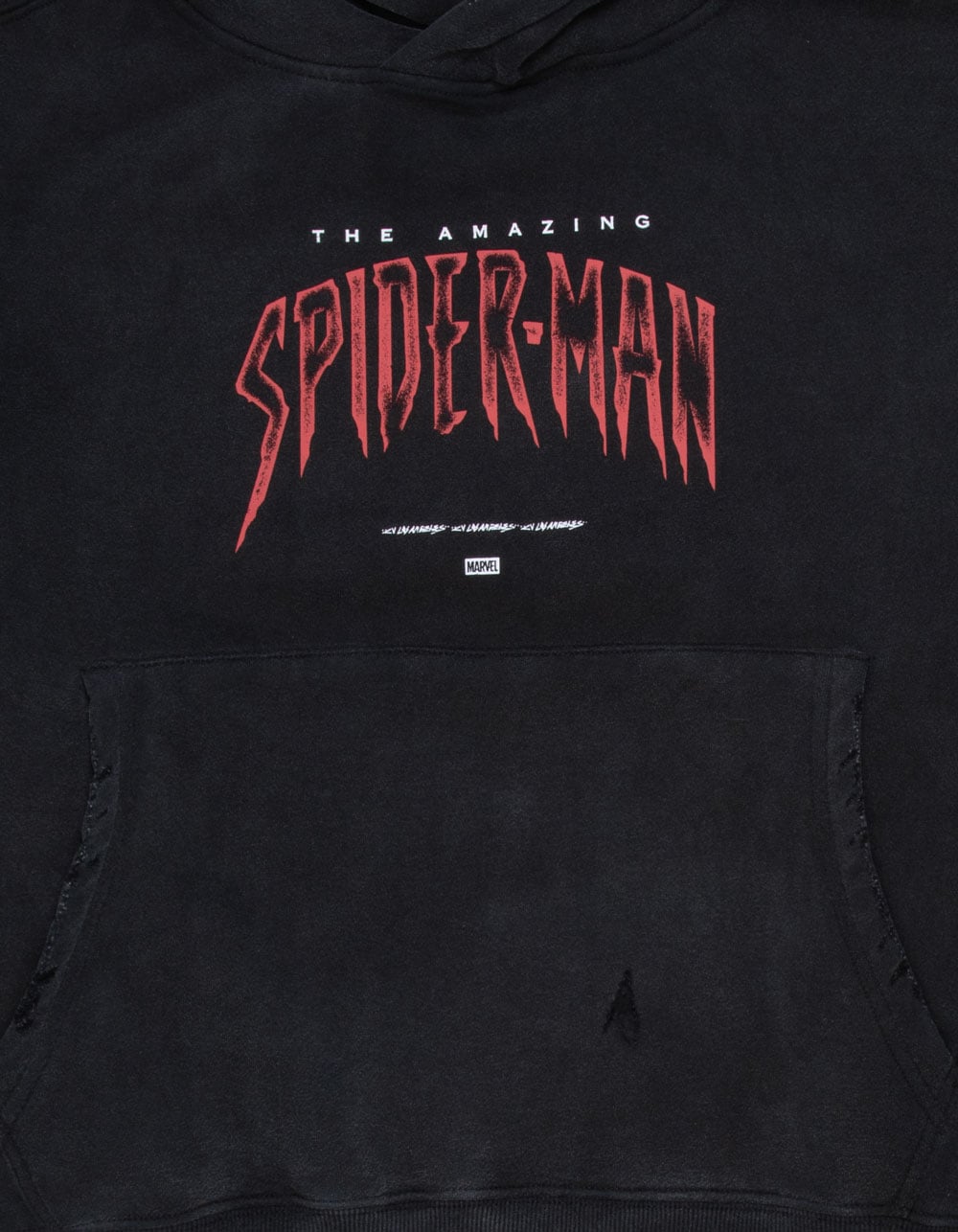 CVLA x Marvel Spider-Man Silent Swing Mens Cropped Hoodie - WASHED BLACK