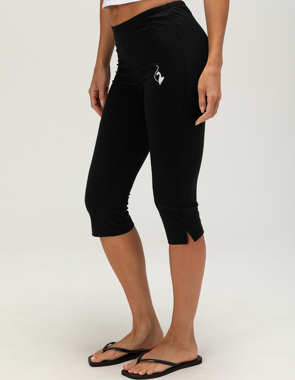 BABY PHAT Womens Capri Pants - BLACK