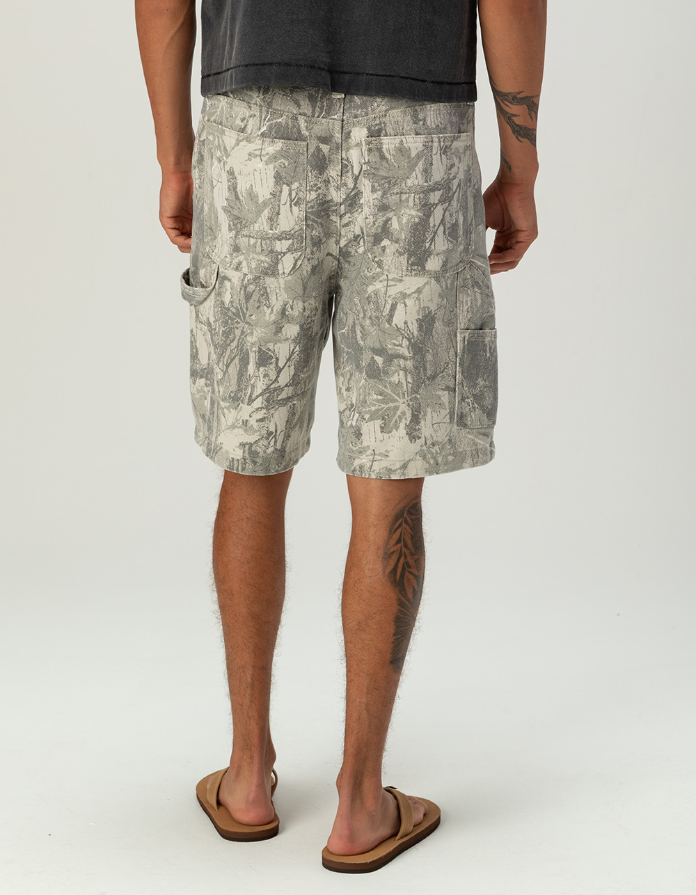 RSQ Mens Loose Twill Carpenter Shorts - LIGHT CAMO
