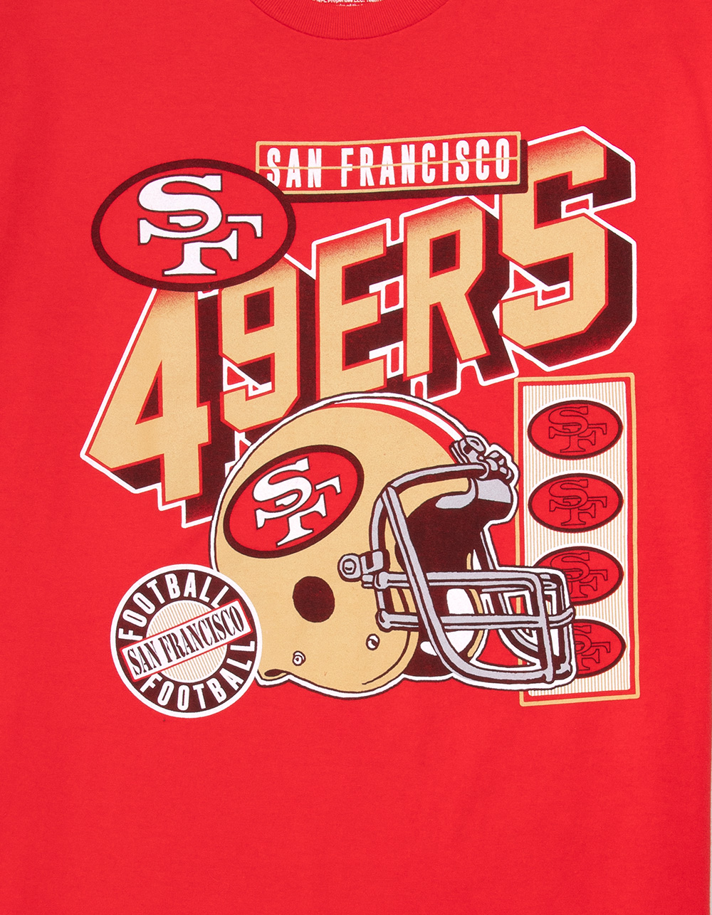 JUNK FOOD San Francisco 49ers Helmet Mens Tee - RED