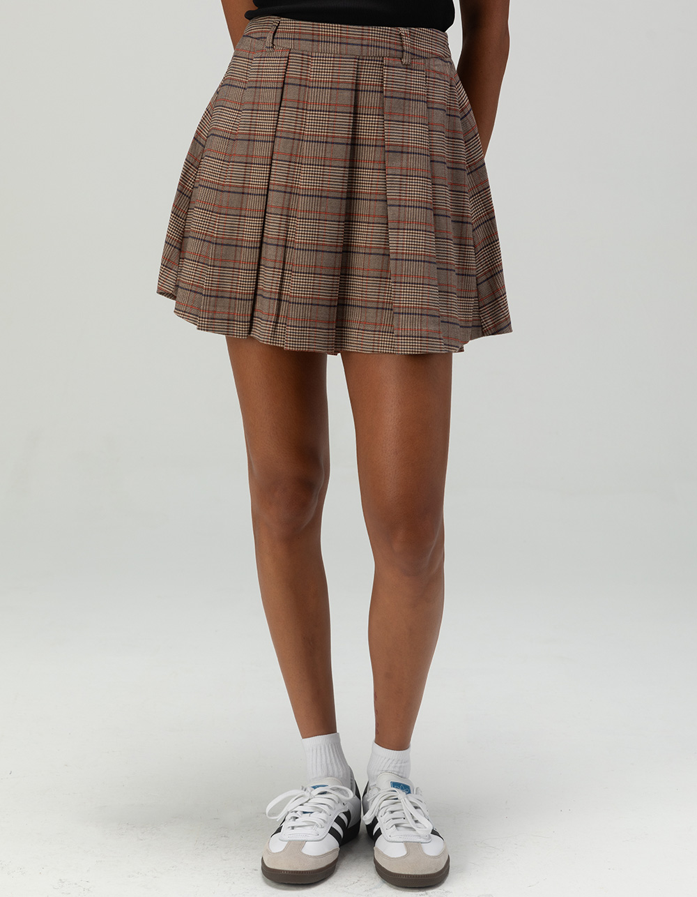 VERO MODA Ellie Womens Plaid Skirt - BROWN COMBO
