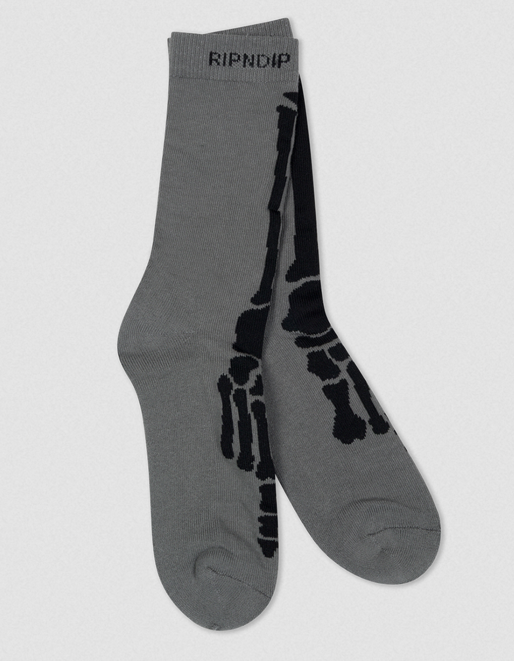 RIP N DIP Skelly Nerm Mens Crew Socks - GRAY COMBO
