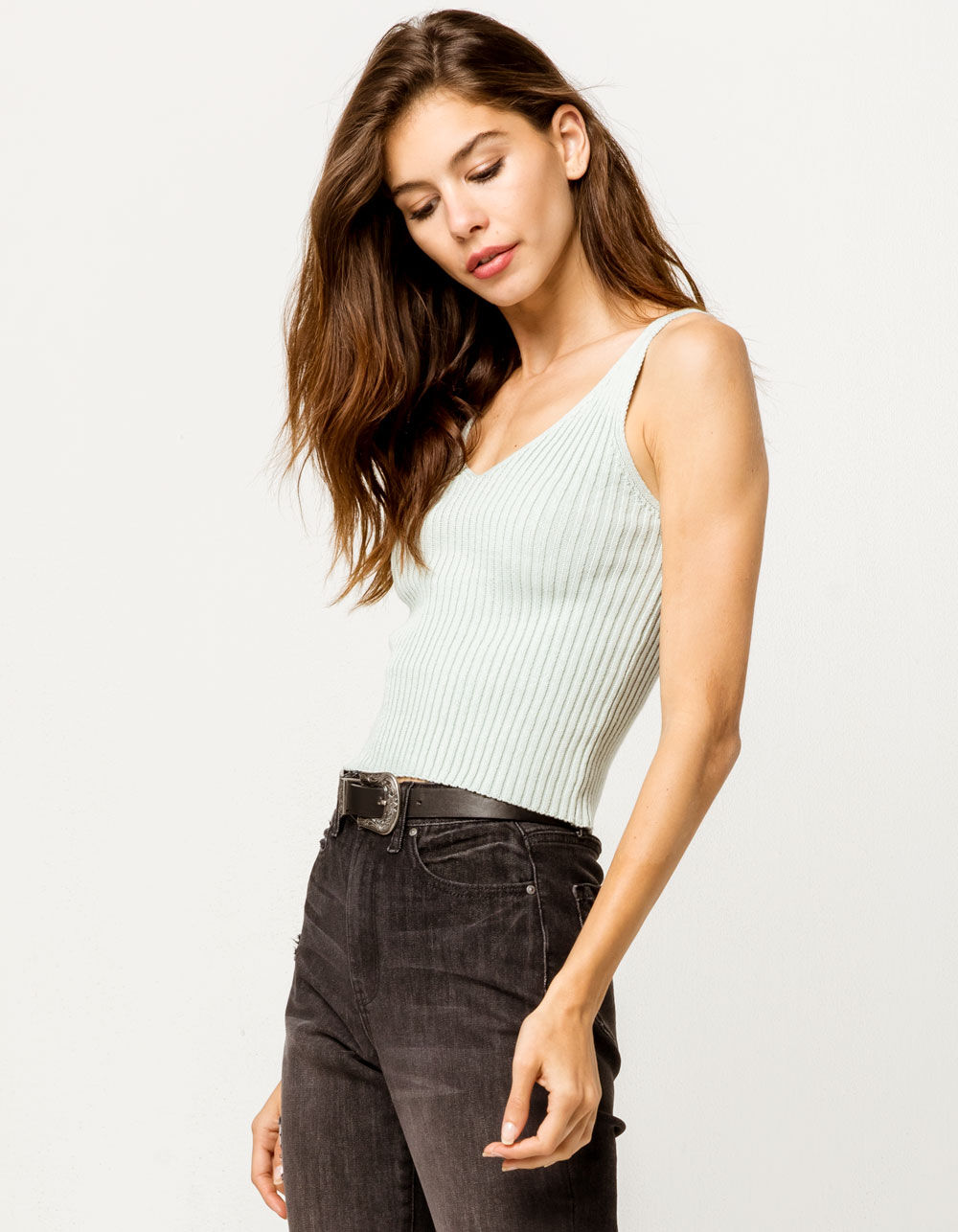 FULL TILT Essentials Mint Womens Sweater Tank MINT Tillys