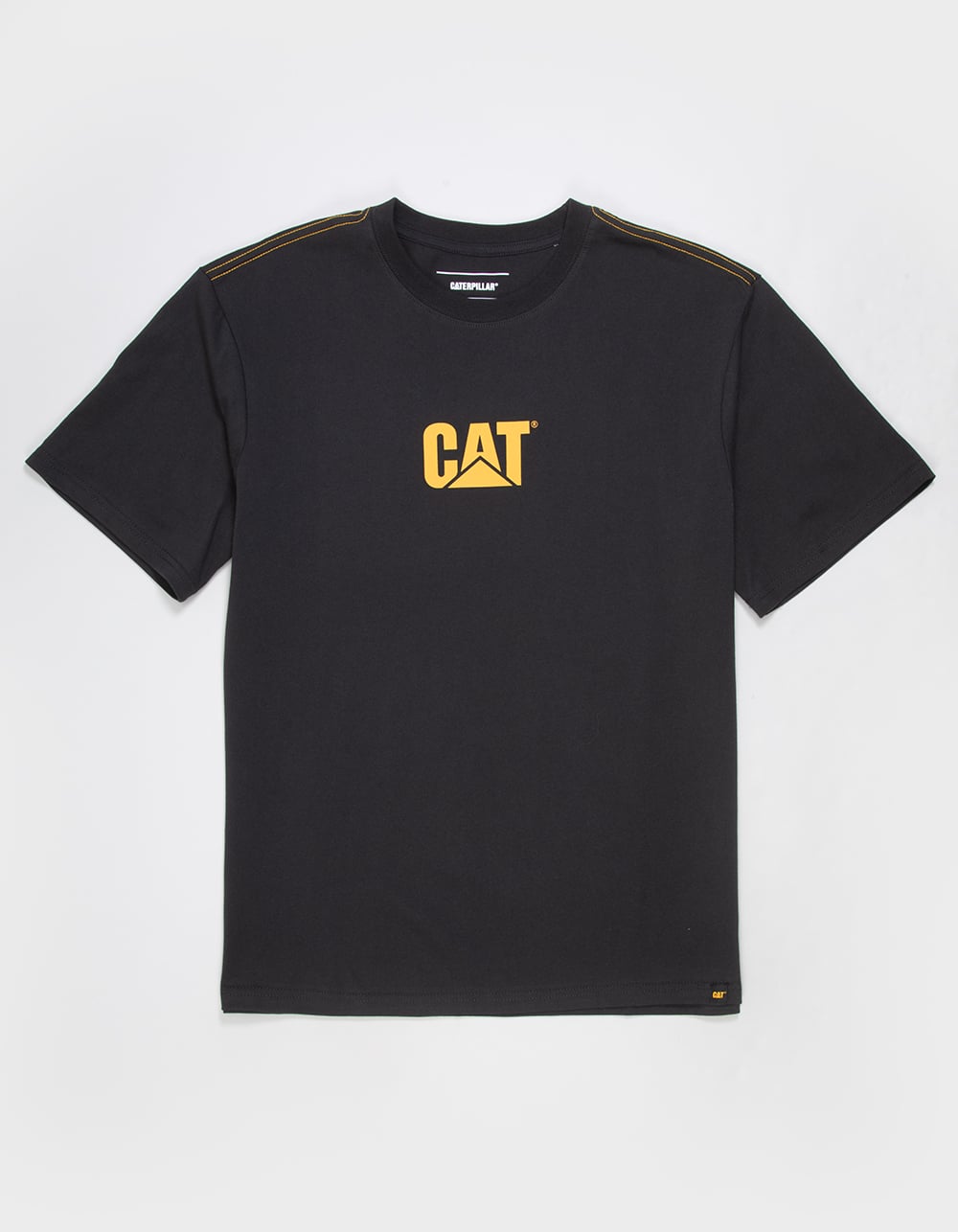 CATERPILLAR Logo Mens Relaxed Heavyweight Tee - WASHED BLACK