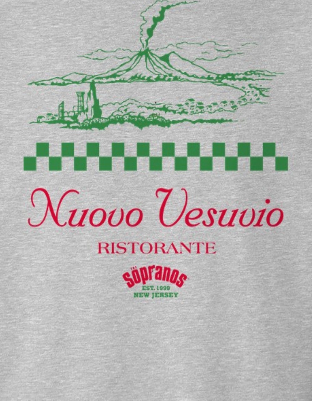 THE SOPRANOS Nouvo Vesuvio Ristorante Unisex Crewneck Sweatshirt - HEATHER GRAY