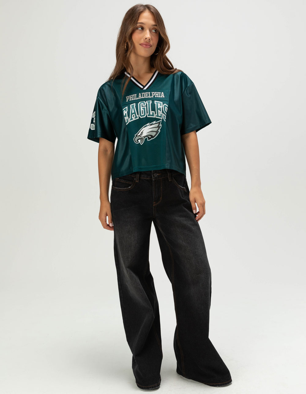 PHILADELPHIA EAGLES Fight Song Womens Crop Mesh Jersey - GREEN