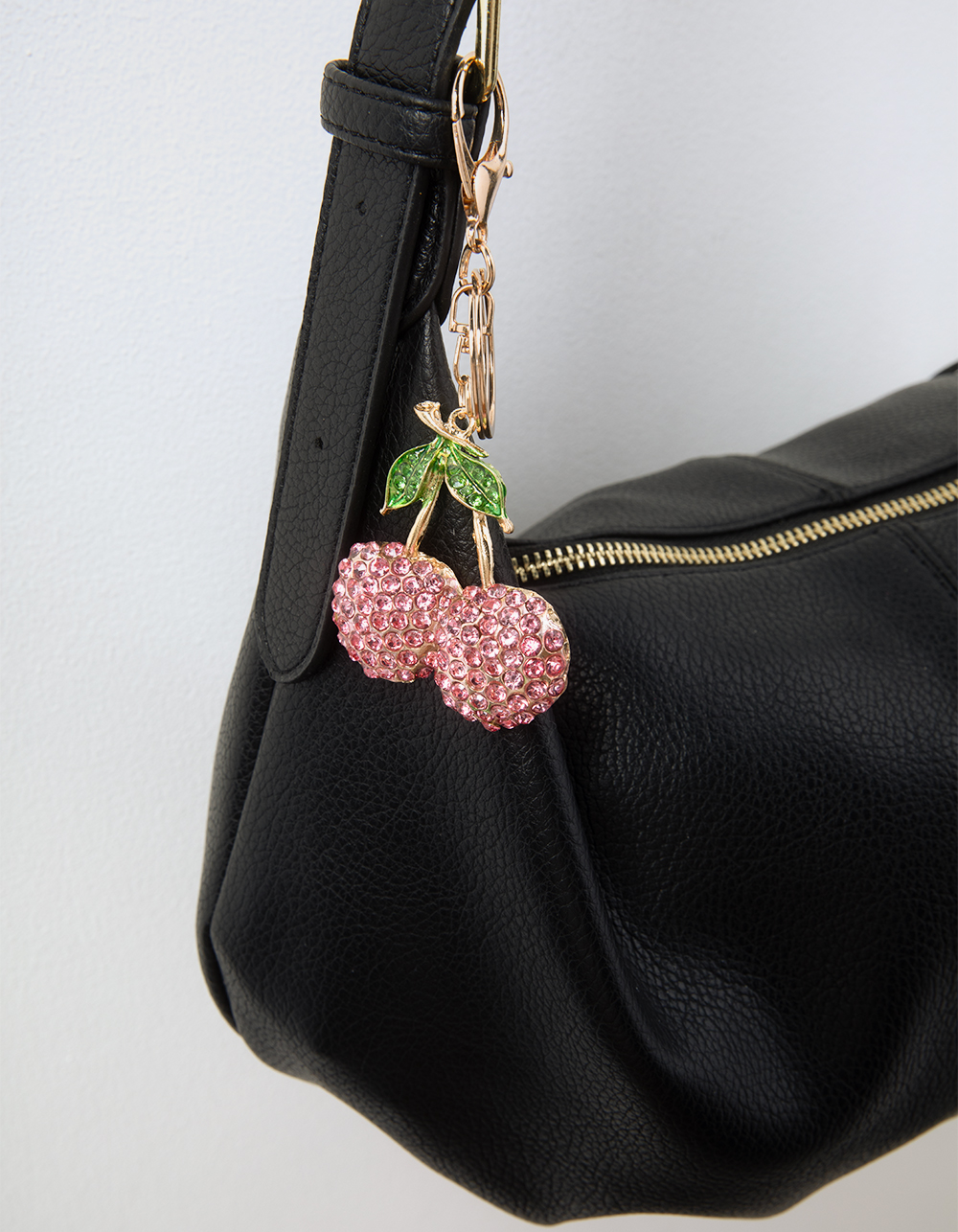 FULL TILT Rhinestone Cherry Bag Charm - PINK COMBO