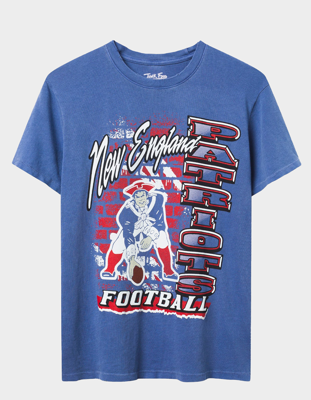 JUNK FOOD New England Patriots Brick Womens Relaxed Tee - BLUE