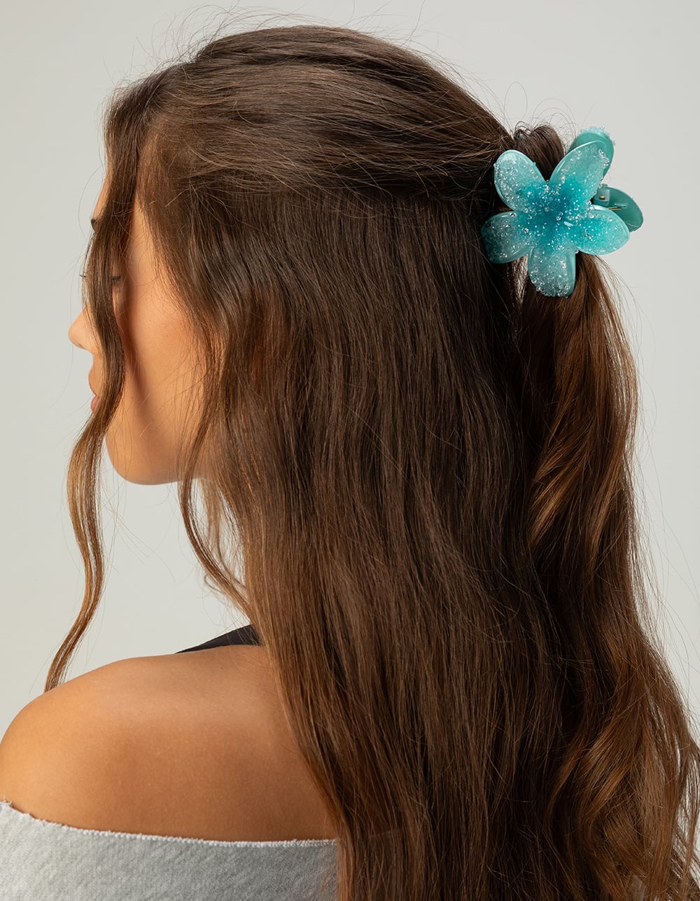 FULL TILT Bedazzled Hawaiian Floral Claw Hair Clip