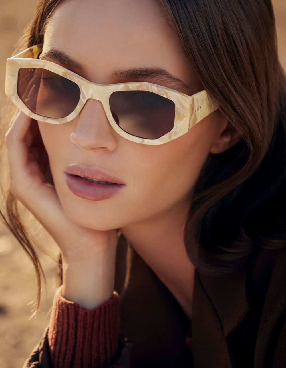 DIFF EYEWEAR Zoe Milk N Honey Brown Sunglasses HONEY Tillys