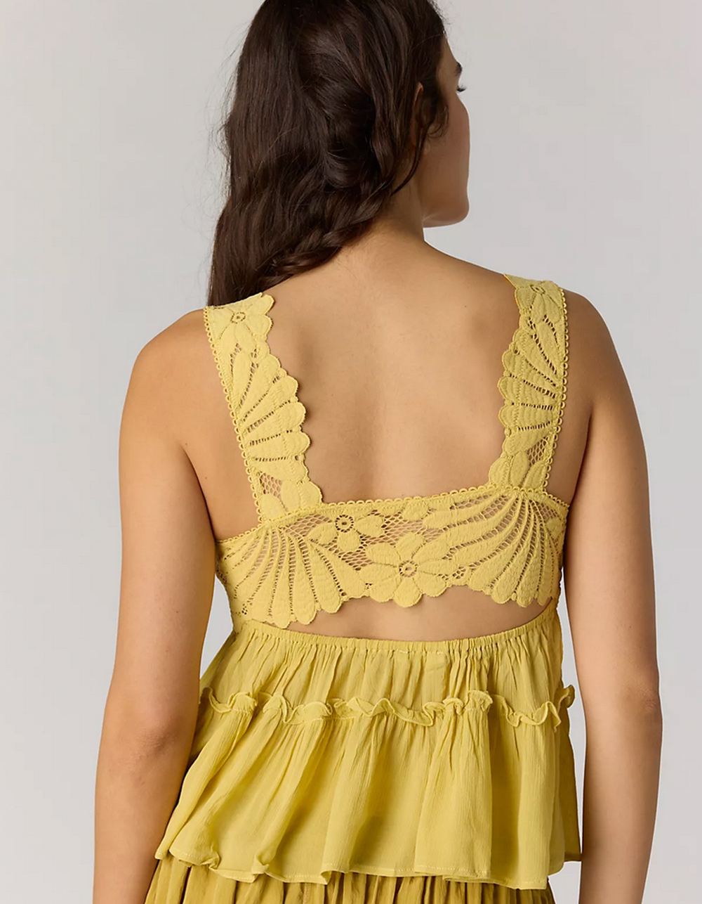 FREE PEOPLE Petal Party Womens Shapeless Cami - YELLOW