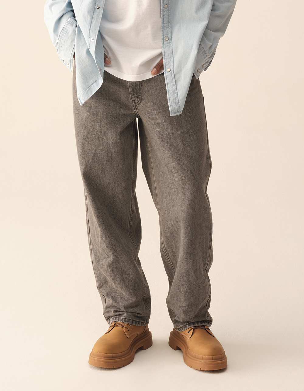 LEVI'S 578 Mens Baggy Jeans - Last Grey Of Summer - GREY DENIM