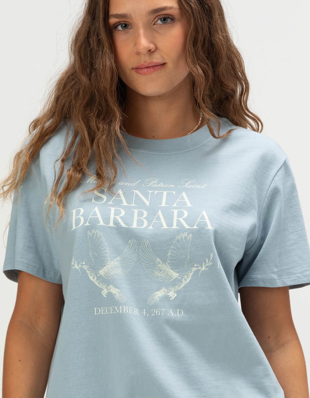 NECTAR CLOTHING Santa Barbara Womens Boyfriend Tee - LIGHT BLUE