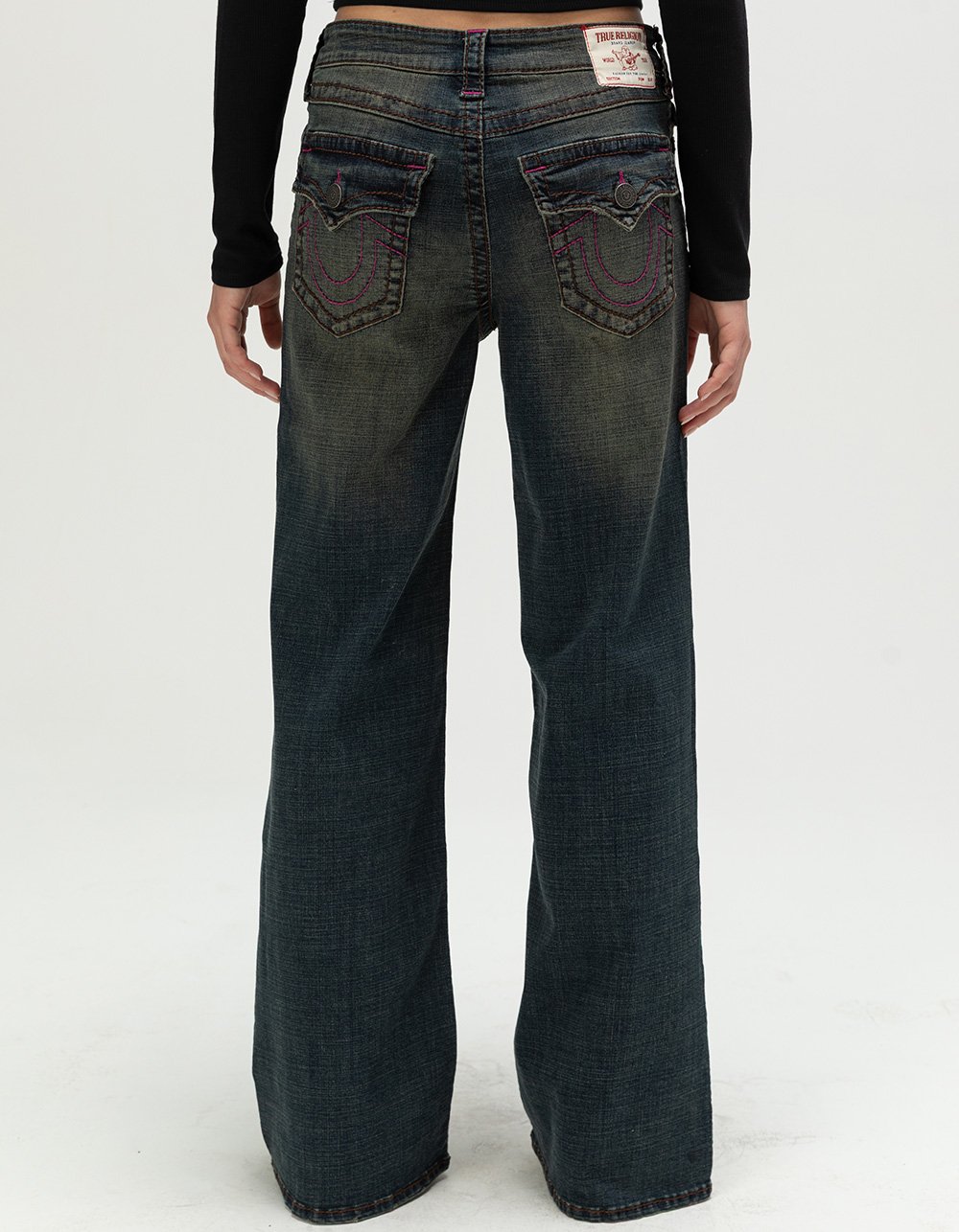 TRUE RELIGION Bobbi Big T Womens Baggy Jeans - MEDIUM WASH