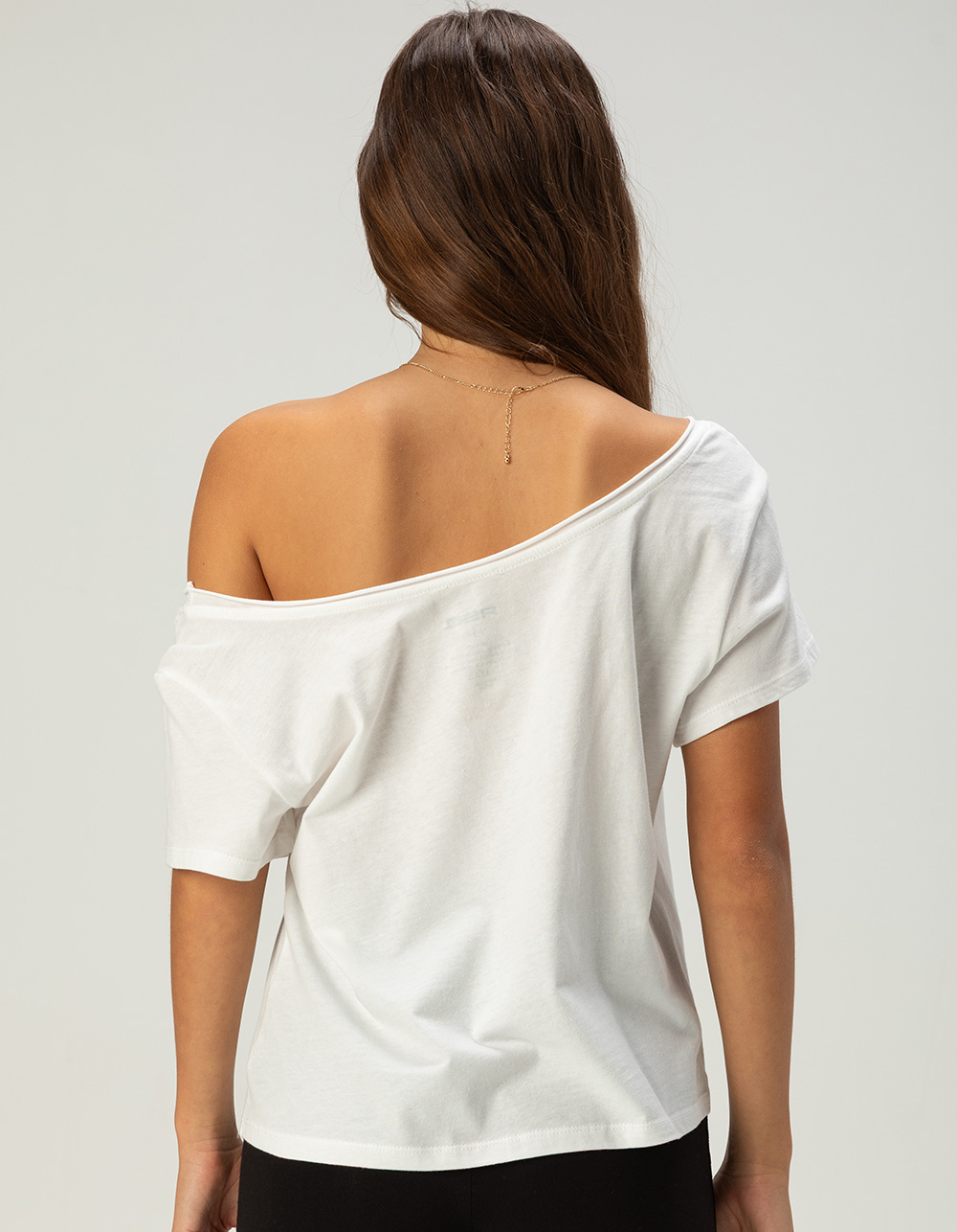 RSQ Womens Barcelona Off The Shoulder Tee - WHITE