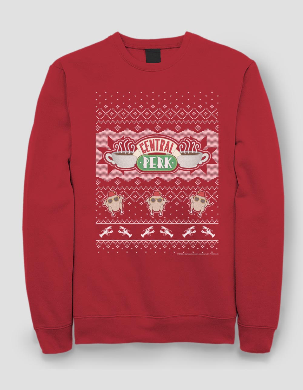 FRIENDS Central Perk Unisex Holiday Sweatshirt - RED