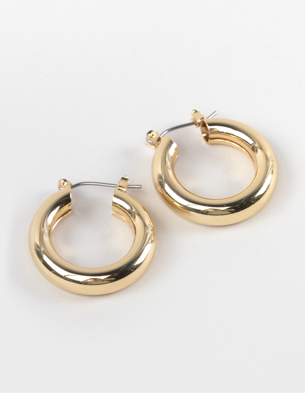 FULL TILT 14K Gold Dipped Catch Hoop Earrings - GOLD