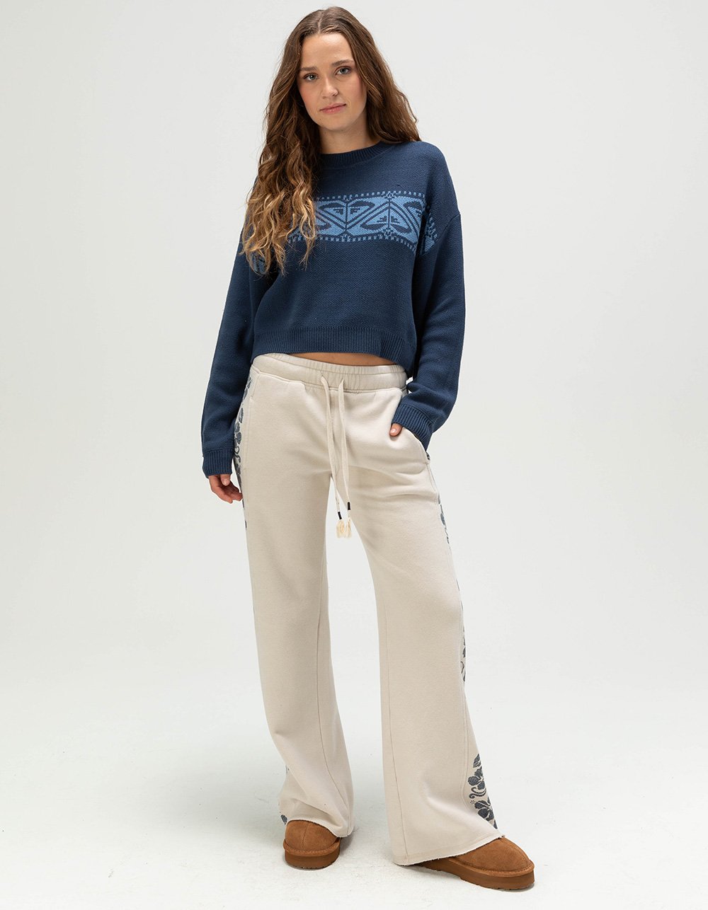 ROXY Fringing Reef Womens Sweatpants - CREAM