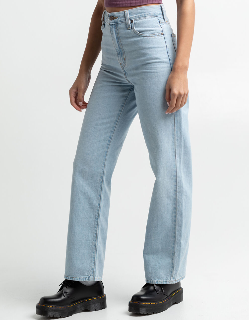 LEVI'S High Waisted Straight Leg Womens Jeans - LT BLAST