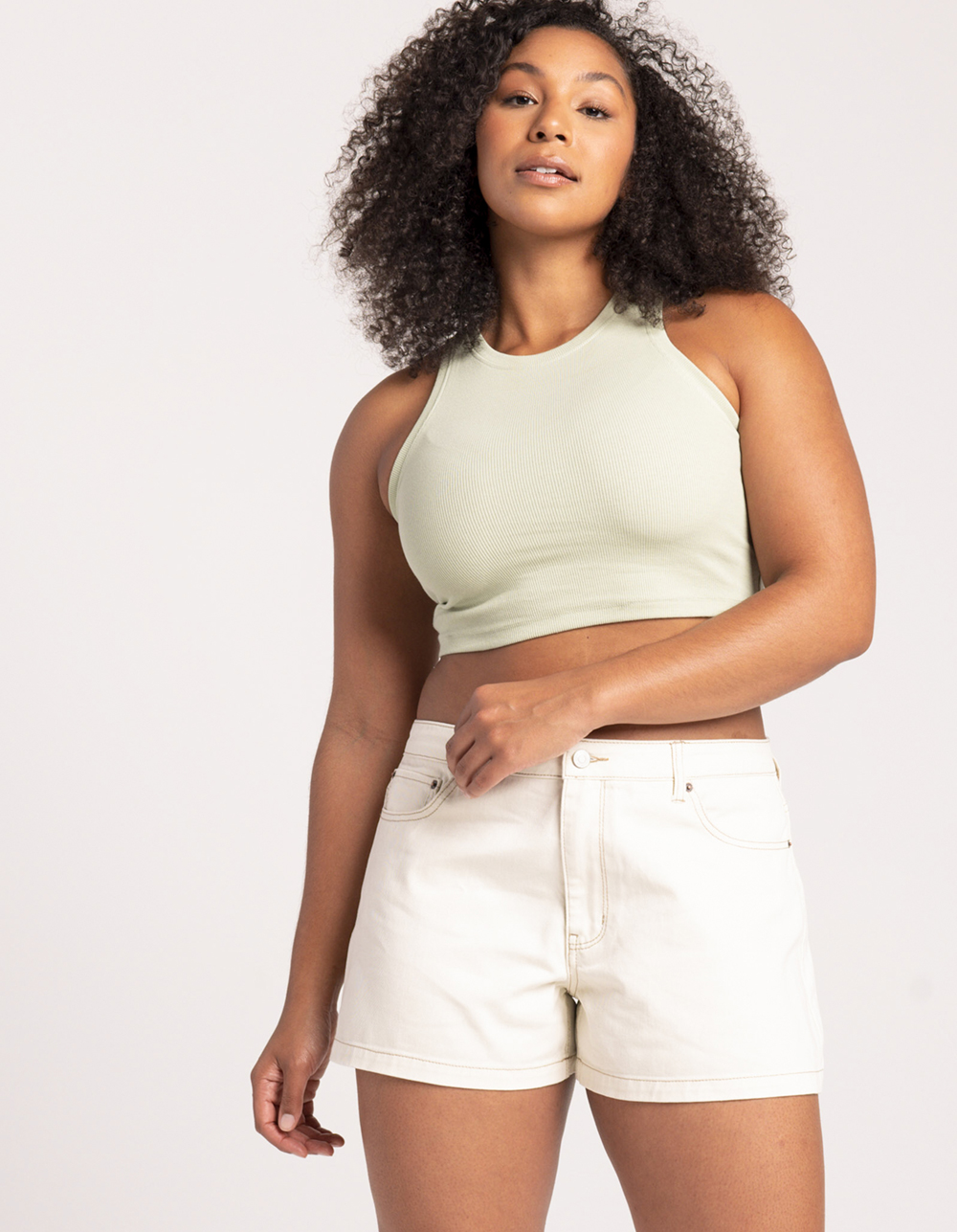 RSQ Womens Low Rise Baggy Shorts - ECRU