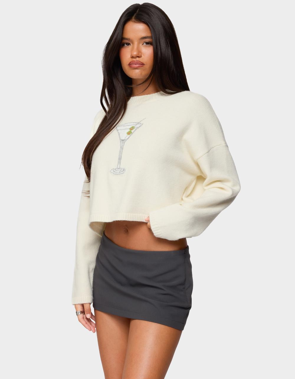 EDIKTED Martini Club Sweater - BEIGE