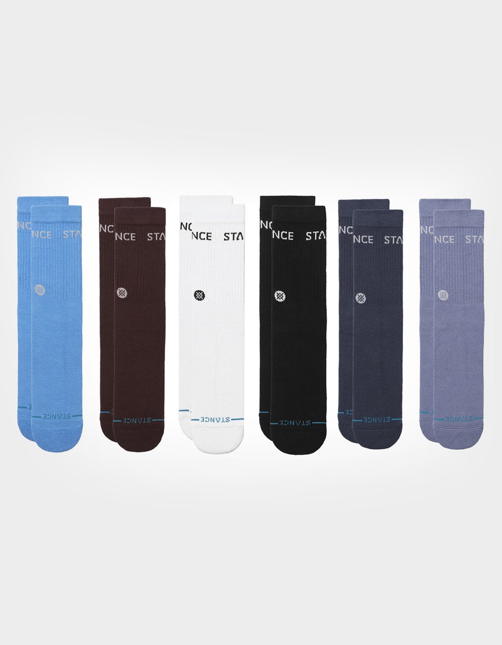 STANCE Origin 6 Pack Mens Crew Socks - BLUE COMBO