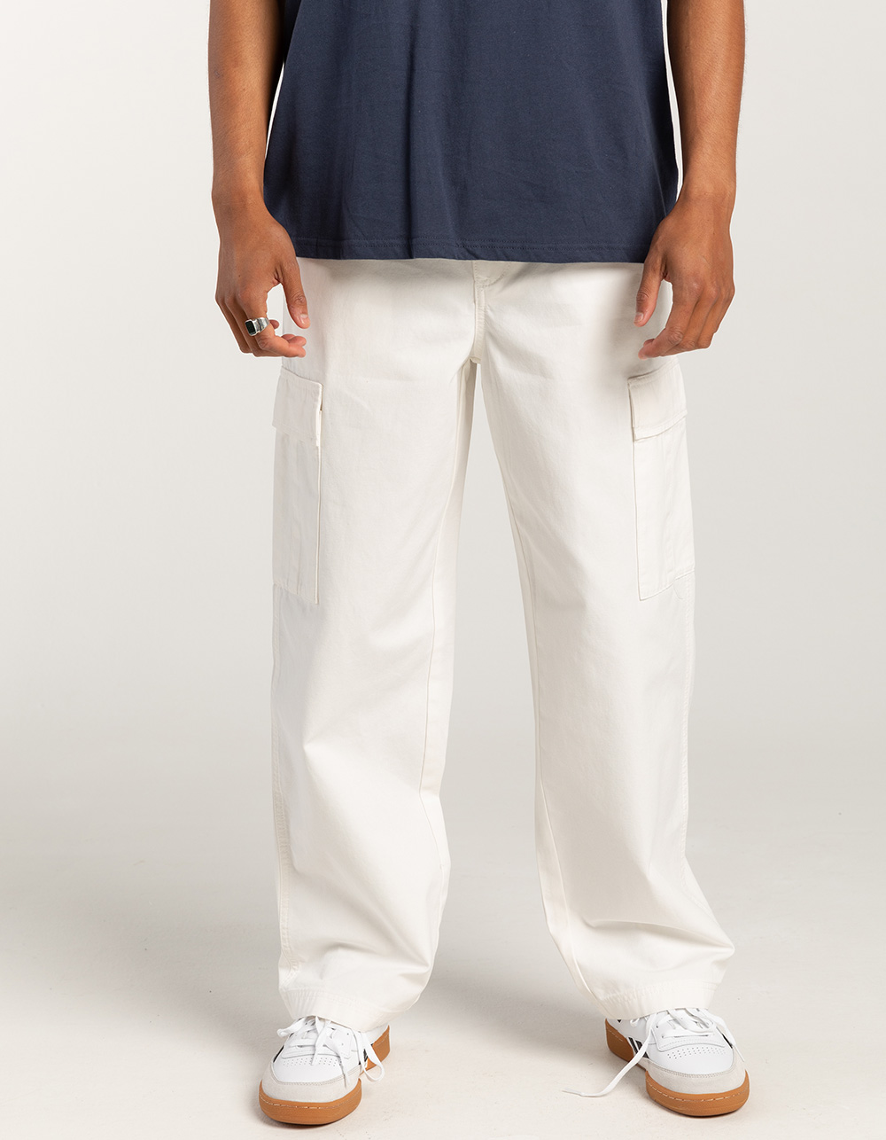 RSQ Mens Loose Cargo Pants - OFF WHITE