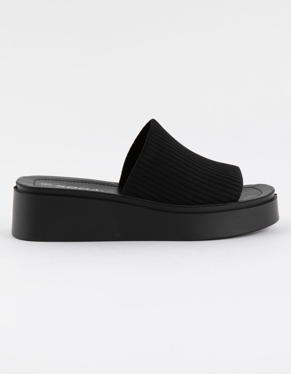 SODA Farley Comfort Womens Platform Slide Sandals - BLACK