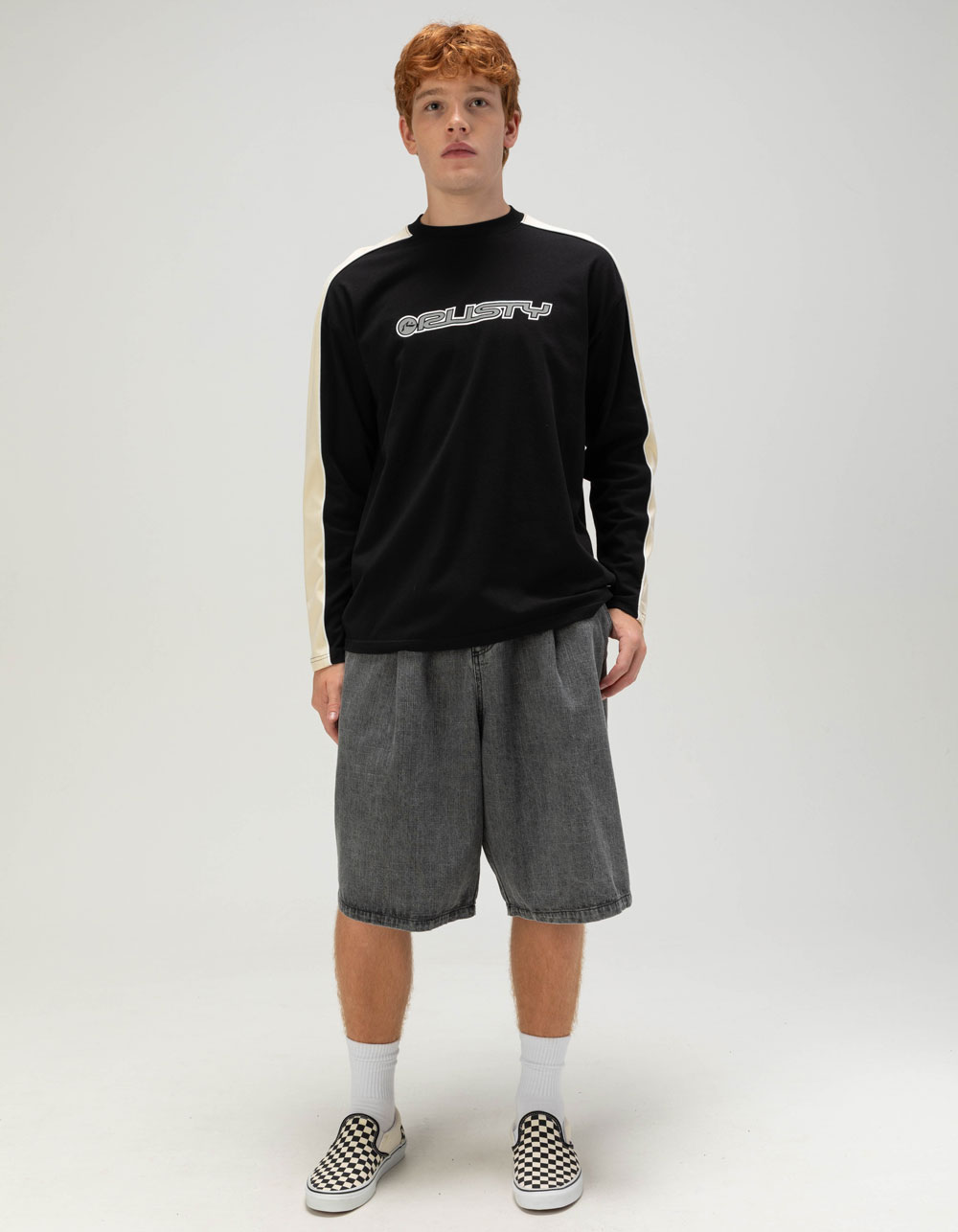 RUSTY Alonso Mens Long Sleeve Tee - BLK/MULTI