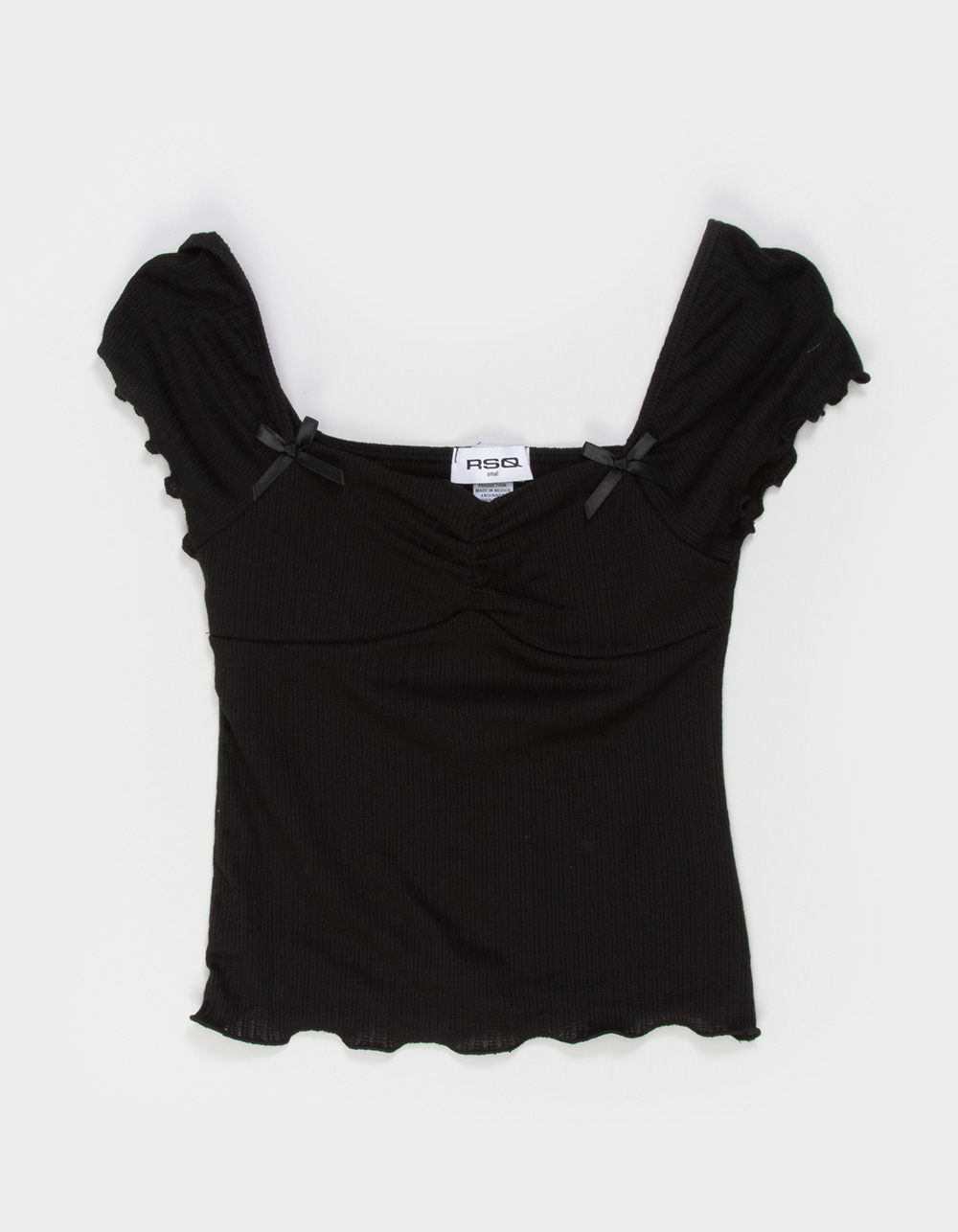 RSQ Girls Cinch Bow Top - BLACK