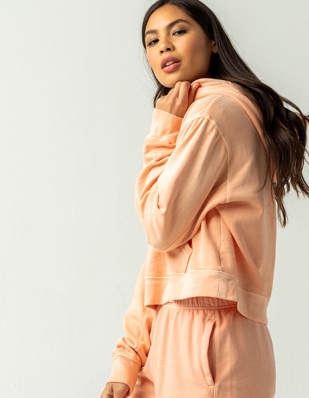 CHAMPION Lightweight Fleece Womens Quarter Zip Hoodie - PEACH | Tillys