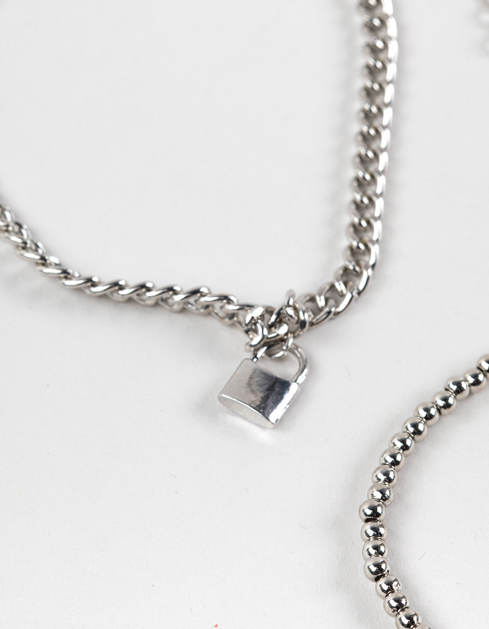 FULL TILT Dice/Cherry/Heart Bracelet Set - SILVER