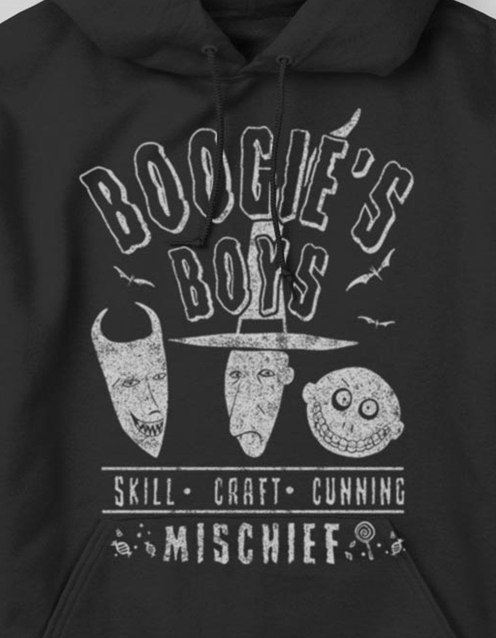 THE NIGHTMARE BEFORE CHRISTMAS Distressed Boogie's Unisex Hoodie - BLACK