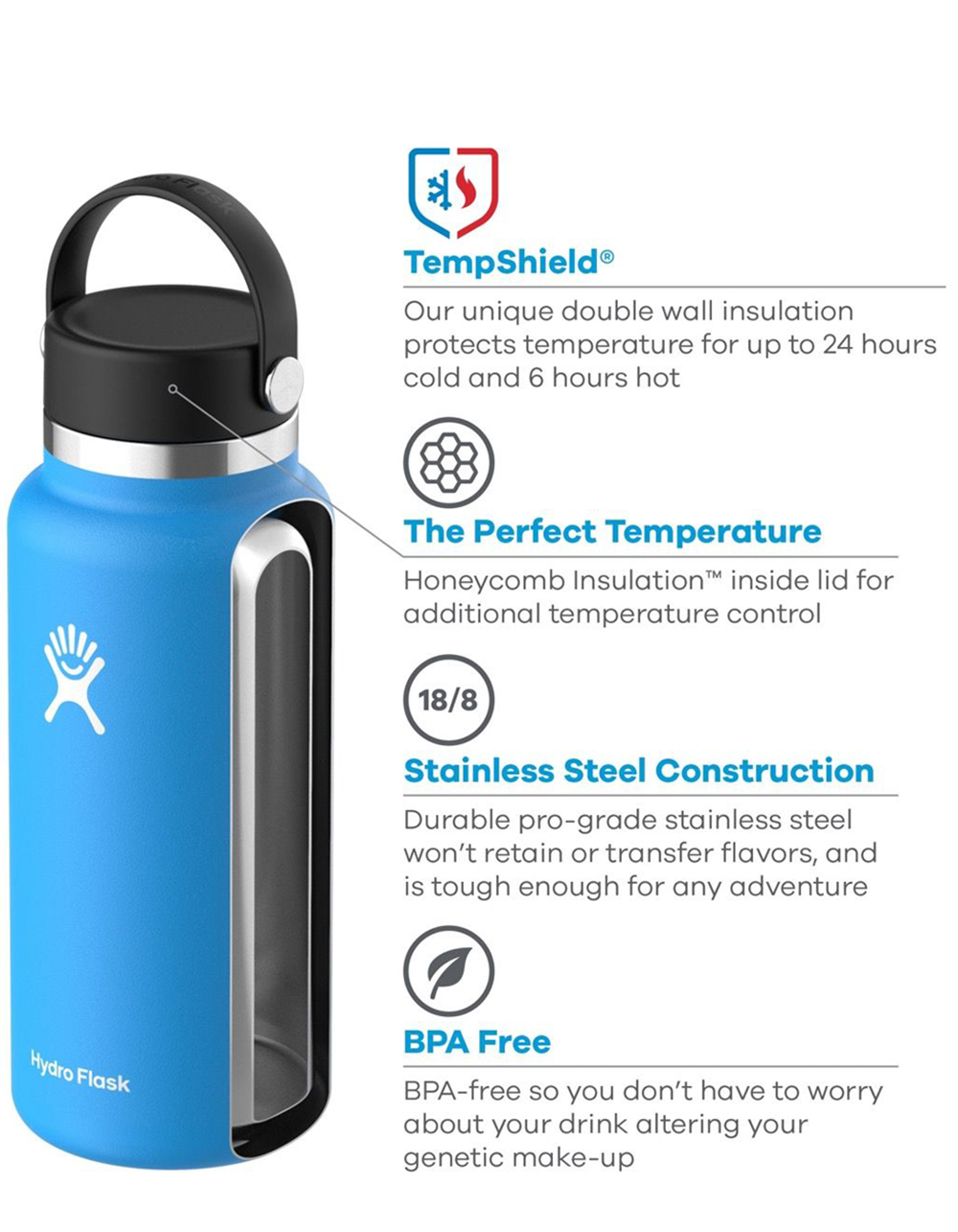 HYDRO FLASK 40 oz Wide Mouth Water Bottle GOJI Tillys