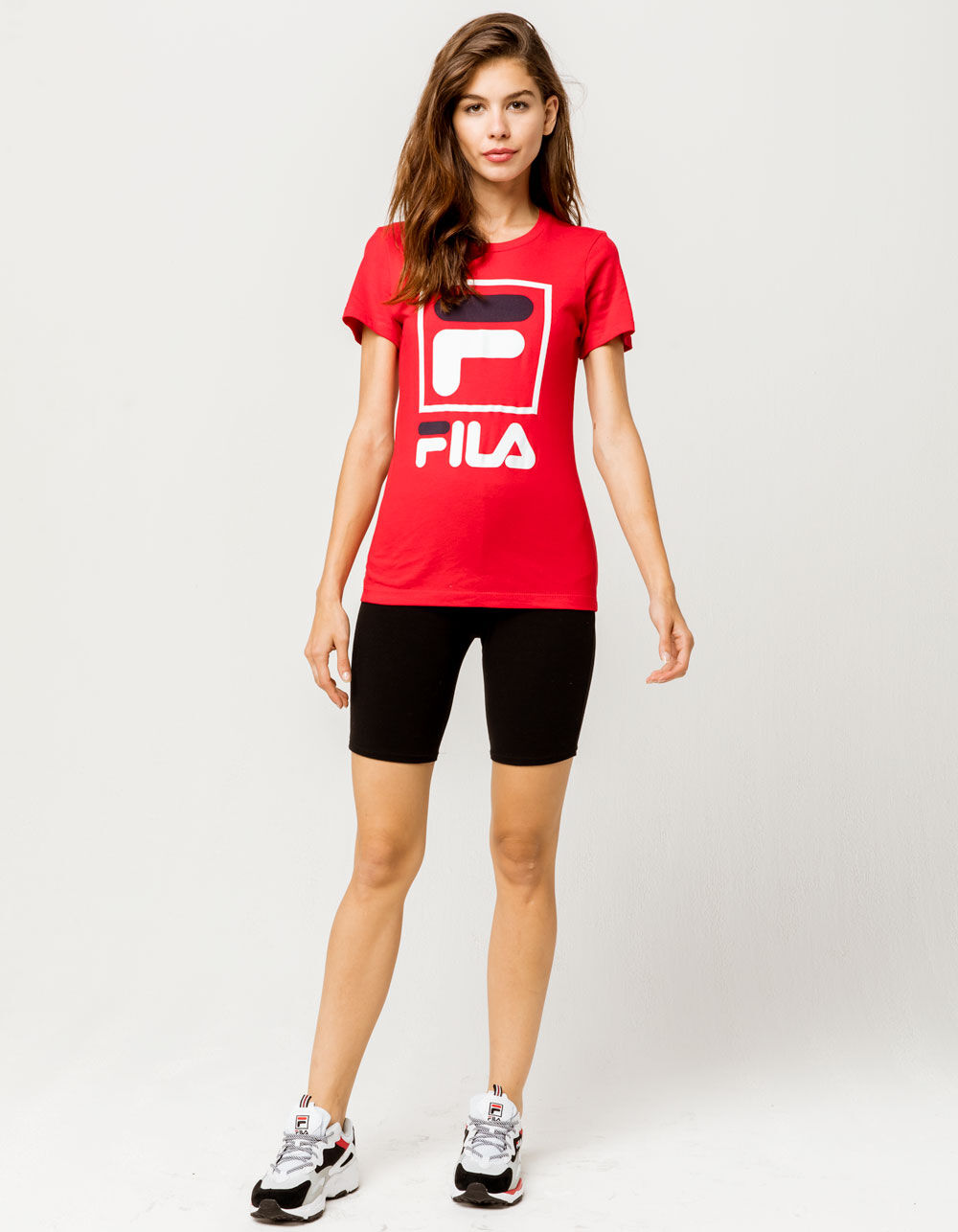 FILA Stacked Red Womens Tee image number 3