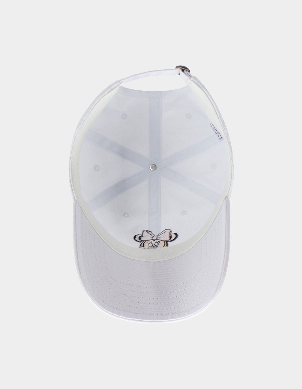 DISNEY Minnie Mouse Cotton Adjustable Baseball Cap - WHITE
