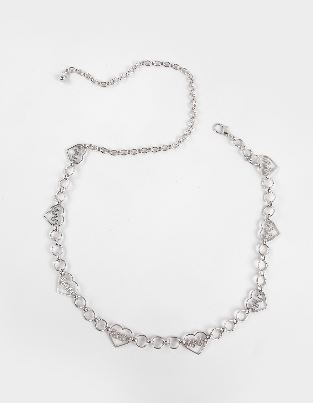 Heart Flame Chain Belt - SILVER