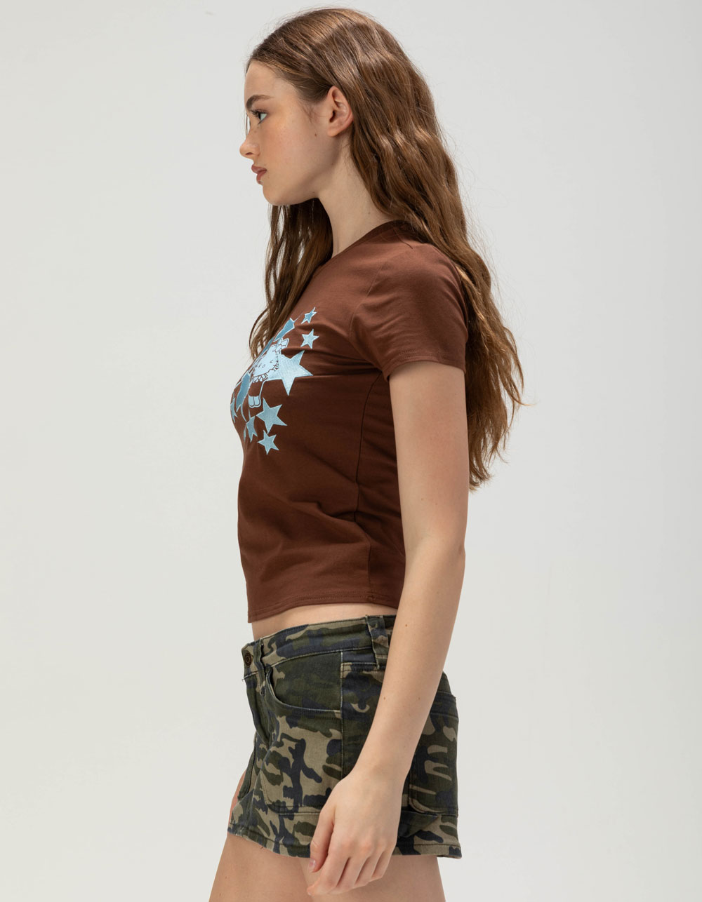 SANRIO Hello Kitty Stars Womens Tee - BROWN