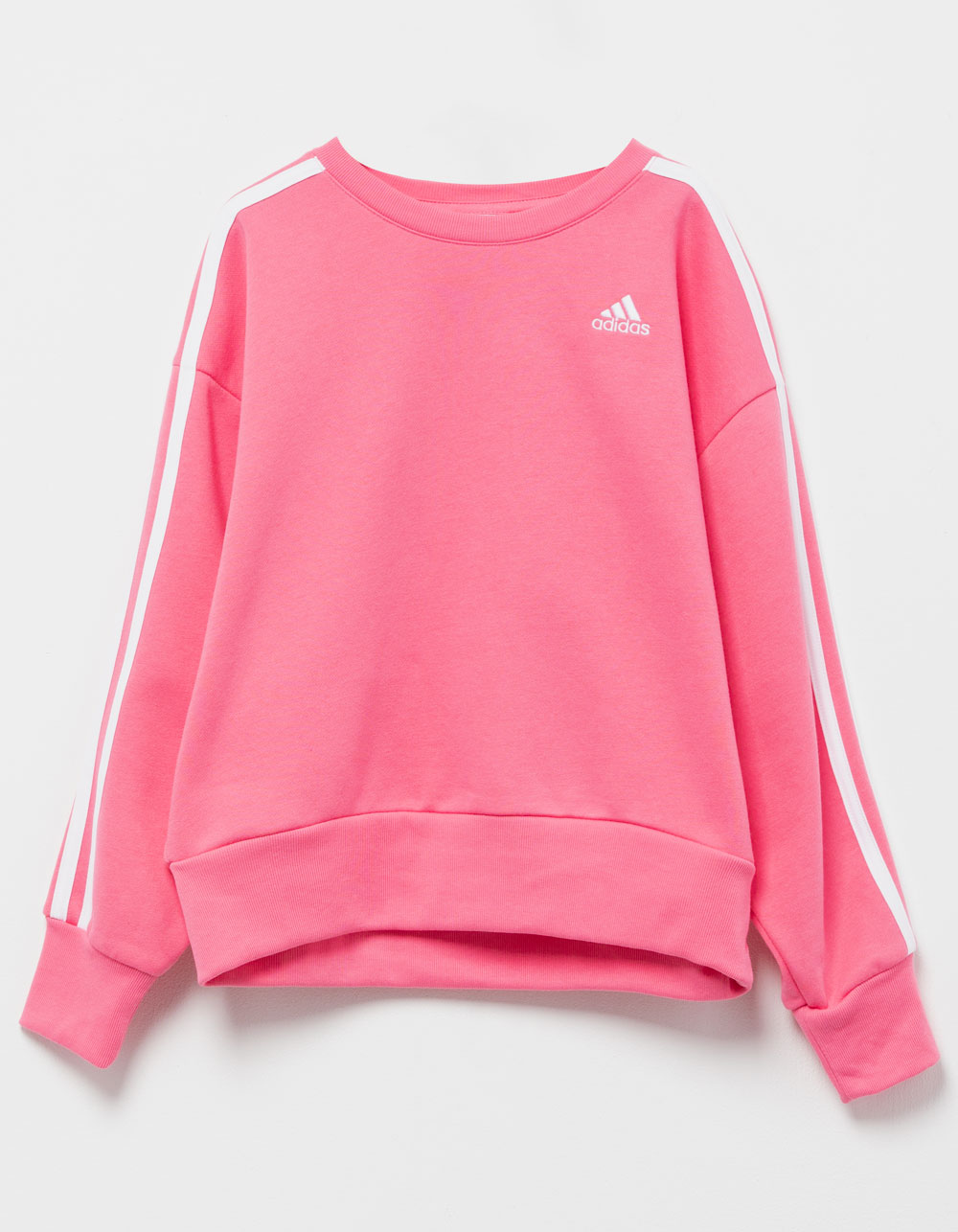 ADIDAS Essential 3-Stripe Girls Crewneck Sweatshirt - PINK
