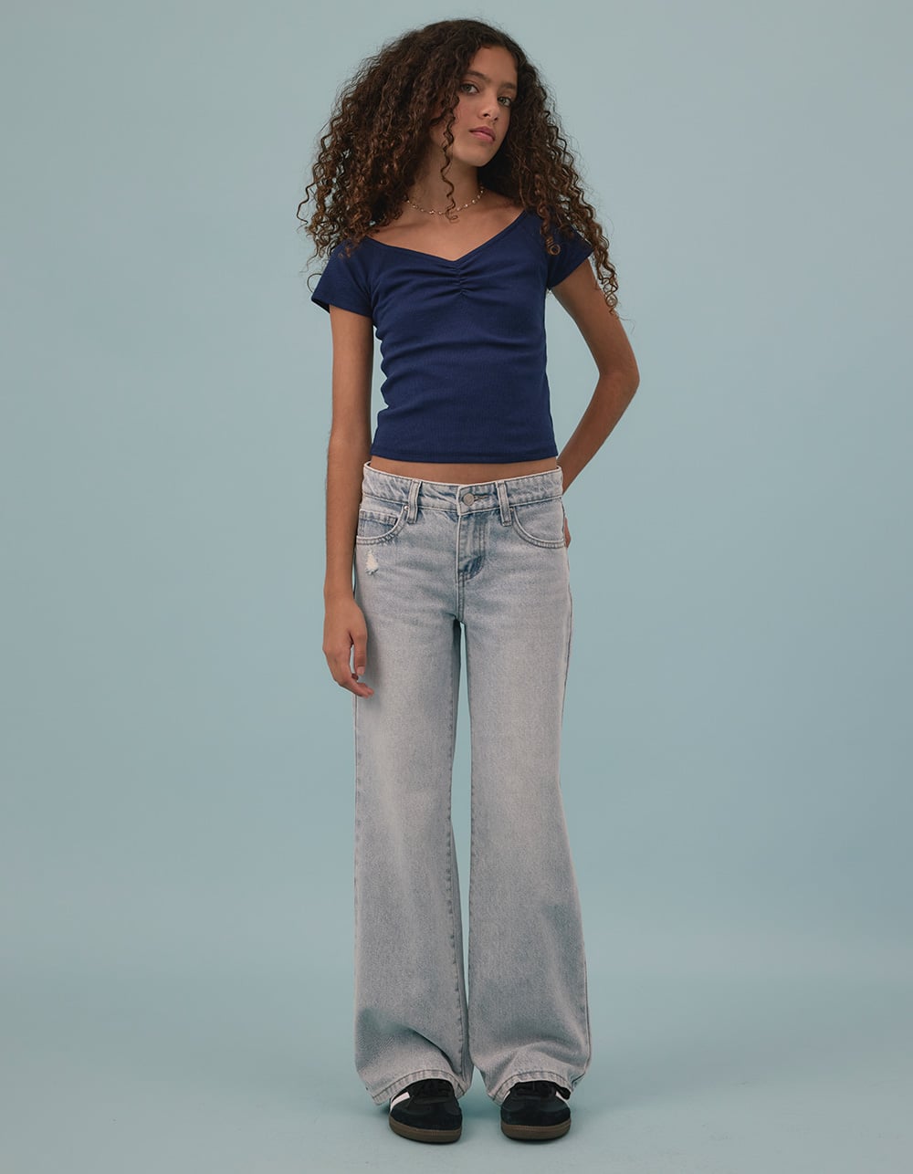 RSQ Girls Low Rise Wide Leg Jeans - LIGHT WASH