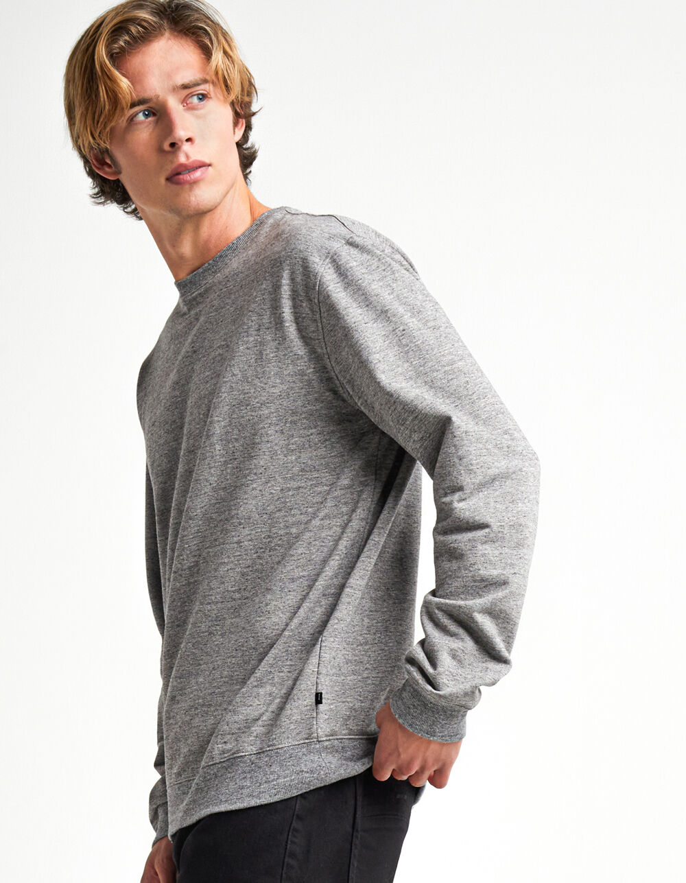RSQ Solid Crewneck Mens Heather Gray Sweatshirt HEATHER GRAY Tillys