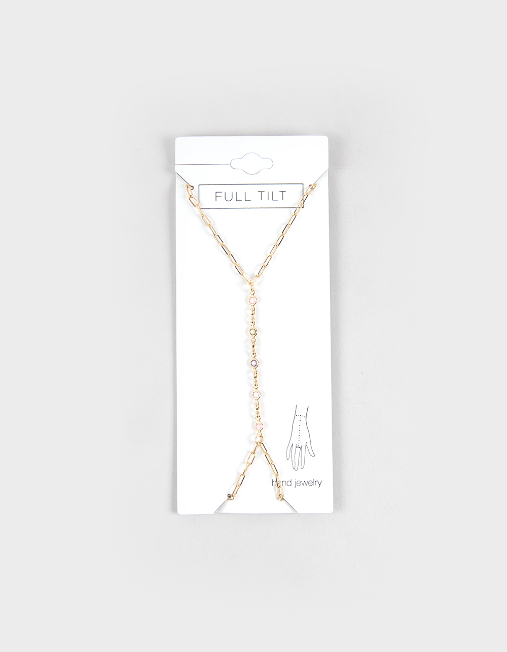 FULL TILT Rhinestone Hand Chain - GOLD