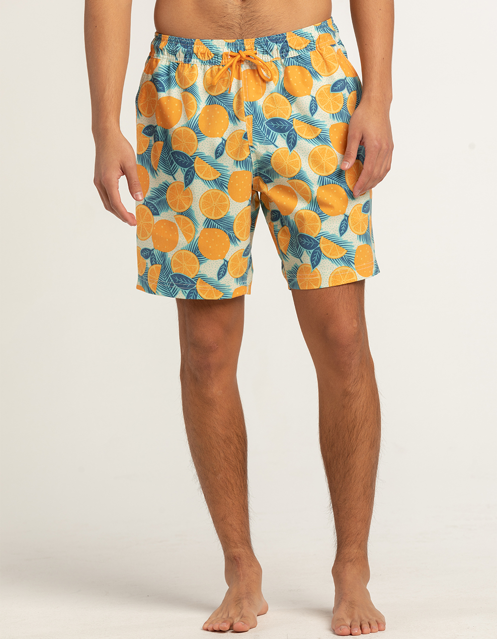 BLUE CROWN Orange Life Mens 7" Swim Shorts - BLUE