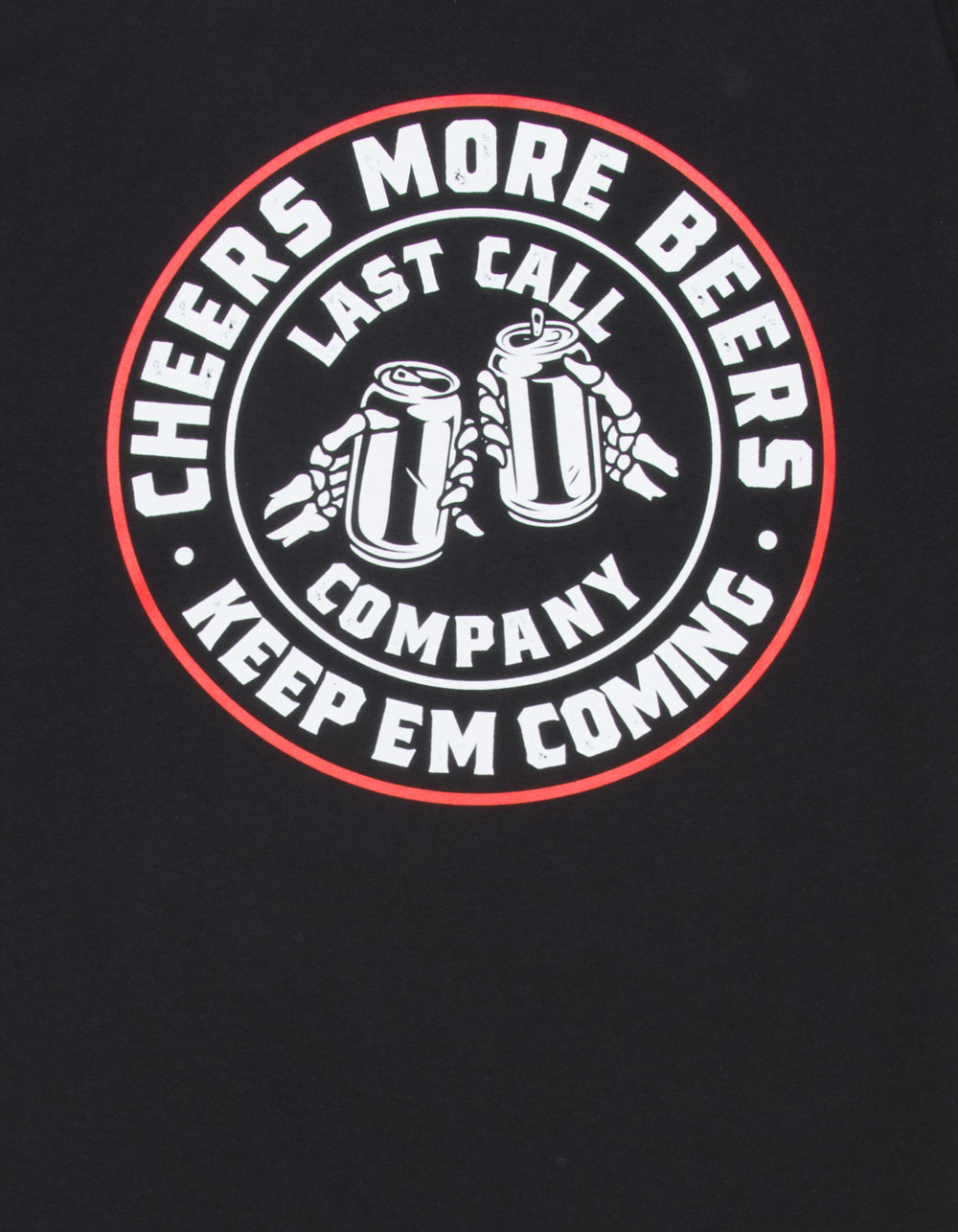LAST CALL CO. Cheers Badge Mens Tee - BLACK