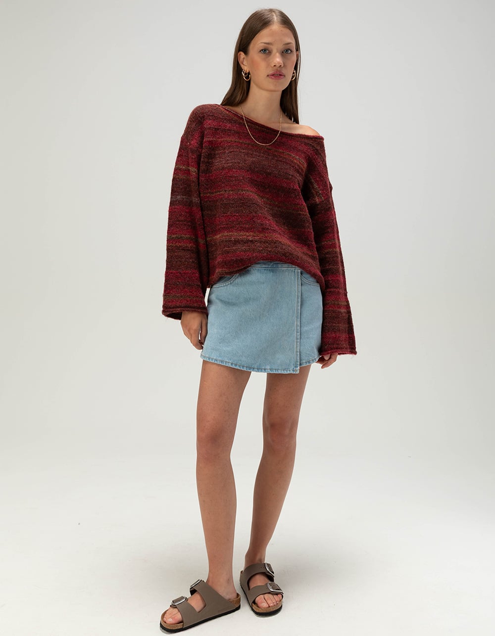 RHYTHM Coastline Womens Sweater - BURGUNDY