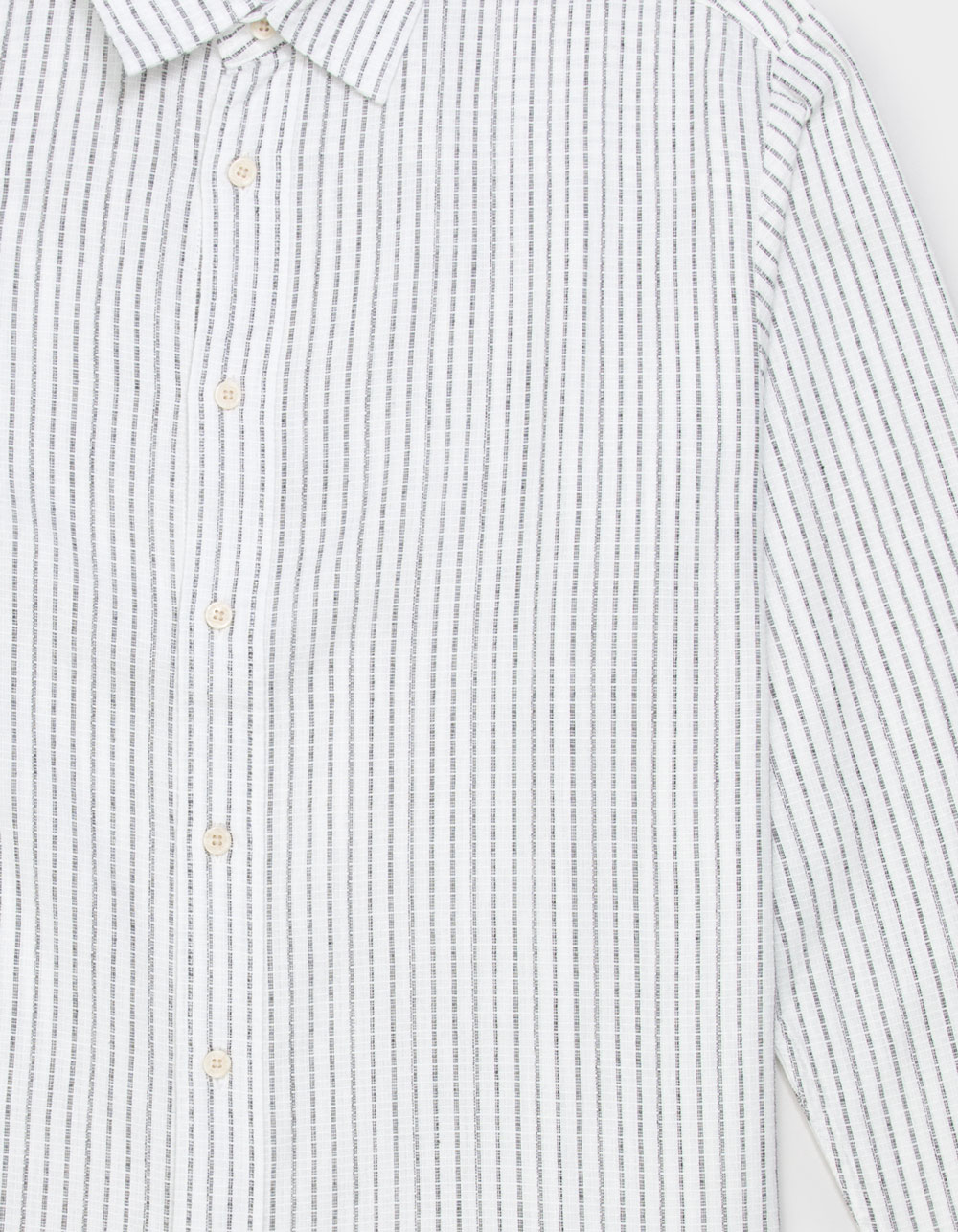 JACK & JONES James Split Stripe Mens Button Up Long Sleeve Shirt - WHITE/MULTI