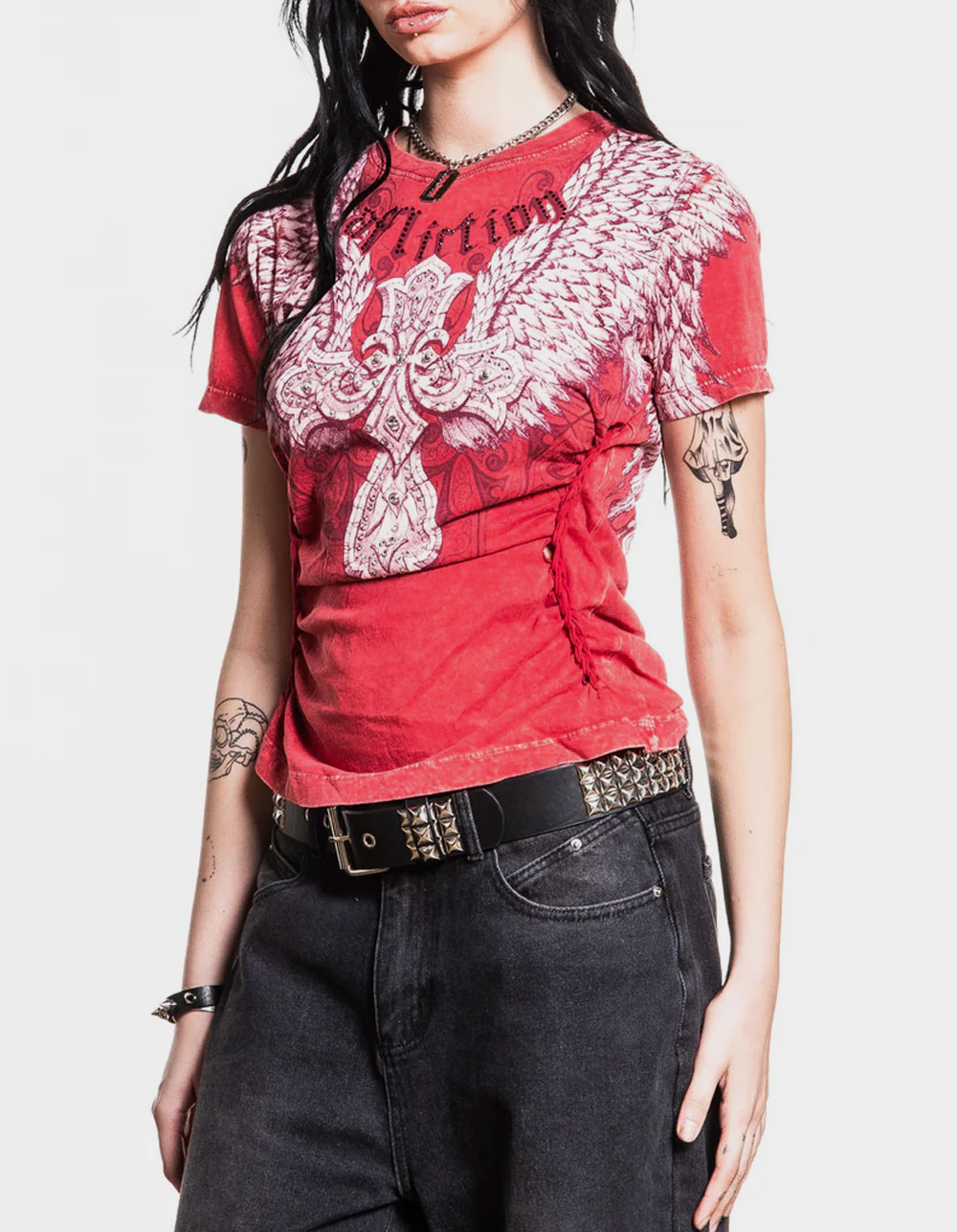 AFFLICTION Kingdom Womens Tee - RED