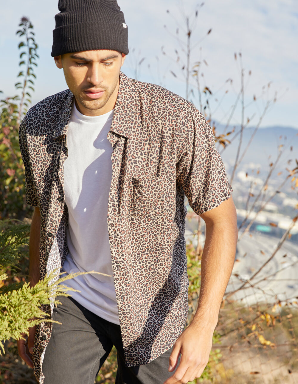 cheetah print dress shirt men Rex Short Sleeve Shirt