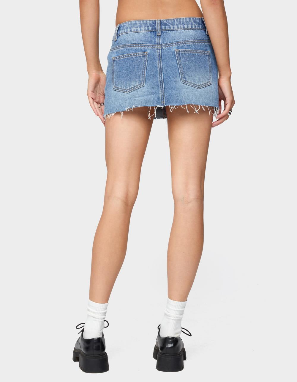 EDIKTED Micah Denim Mini Skirt - LIGHT BLUE